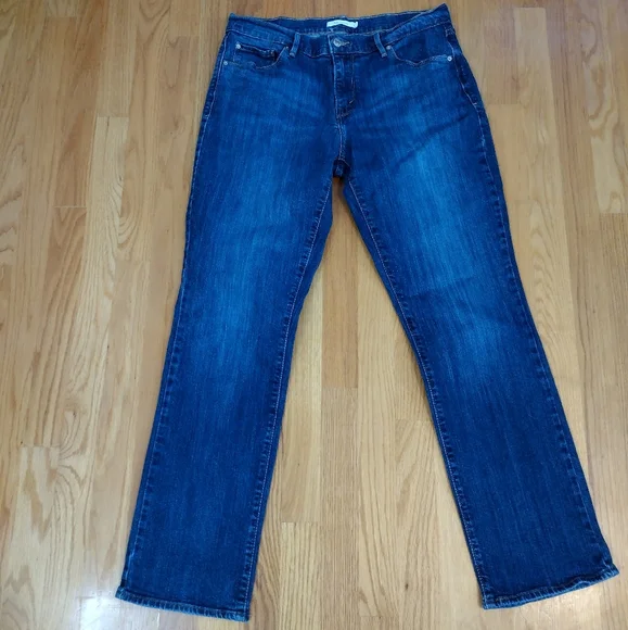 Levi's 505 Straight Leg Jeans Size 10 New Dark Wash - Picture 2 of 5